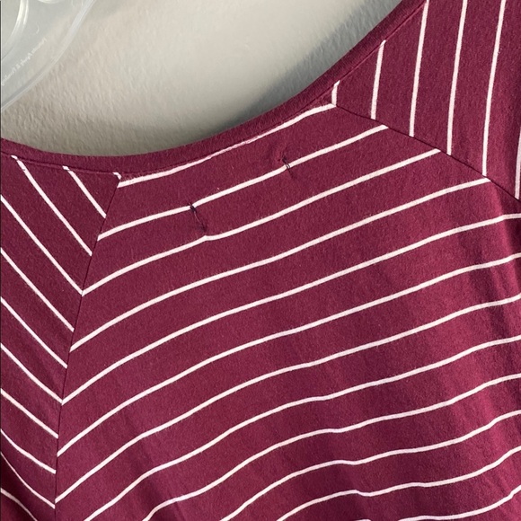 Chaps Burgundy Striped Blouse - Picture 9 of 12